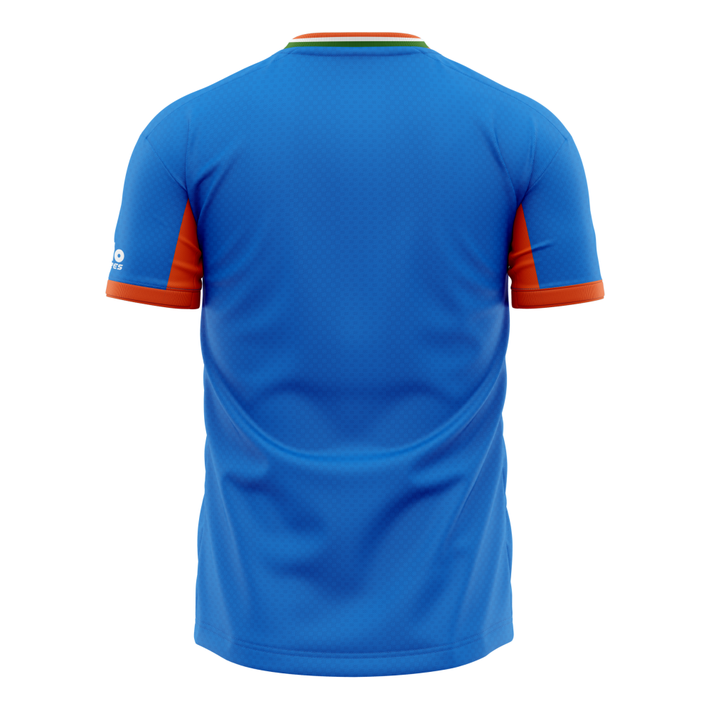 India Blue ODI World Cup 2026 Half Sleeves Cricket Fan Jersey - 100% Dryfit Polyester - With Name Personalisation