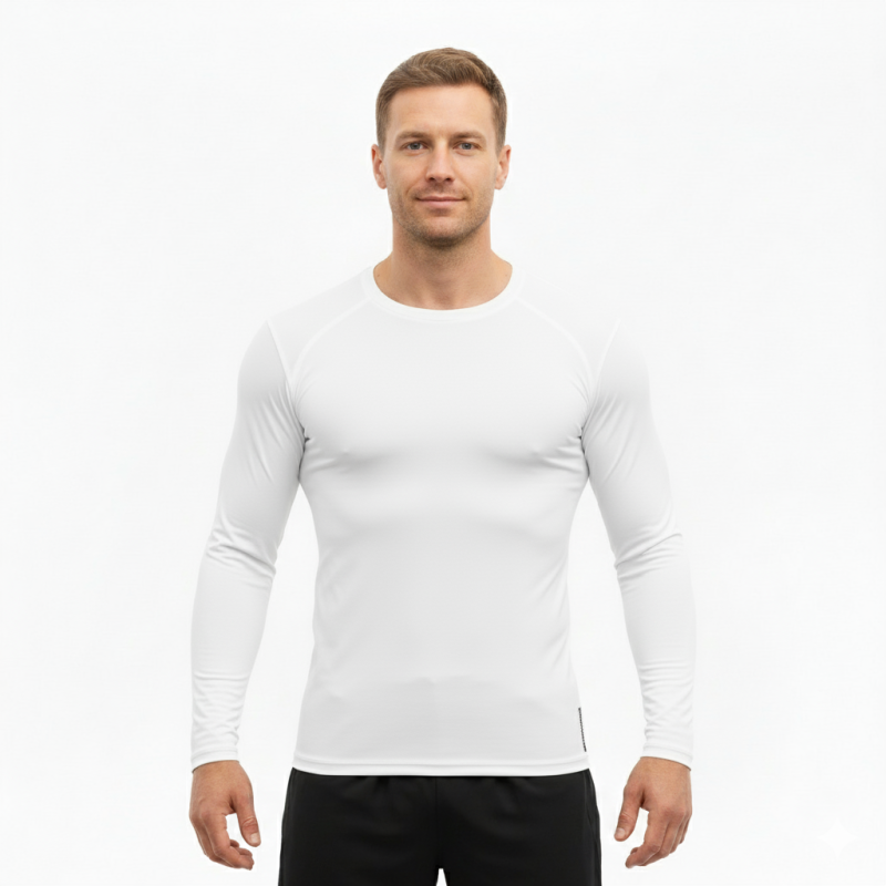 Whitedot Alpha White Long Sleeve Compression Top Whitedot Alpha White Long Sleeve Compression Top