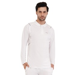 Whitedot Omega Quick Dry Full Sleeves Polo T-Shirt - White Whitedot Omega Quick Dry Full Sleeves Polo T-Shirt - White