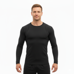 Whitedot Sigma Black Long Sleeve Compression Top