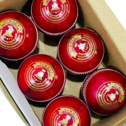 Whitedot Summer Red Cricket Leather Ball - 50 Over