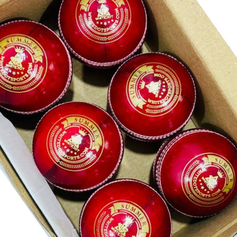 Whitedot Summer Red Cricket Leather Ball - 50 Over Whitedot Summer Red Cricket Leather Ball - 50 Over