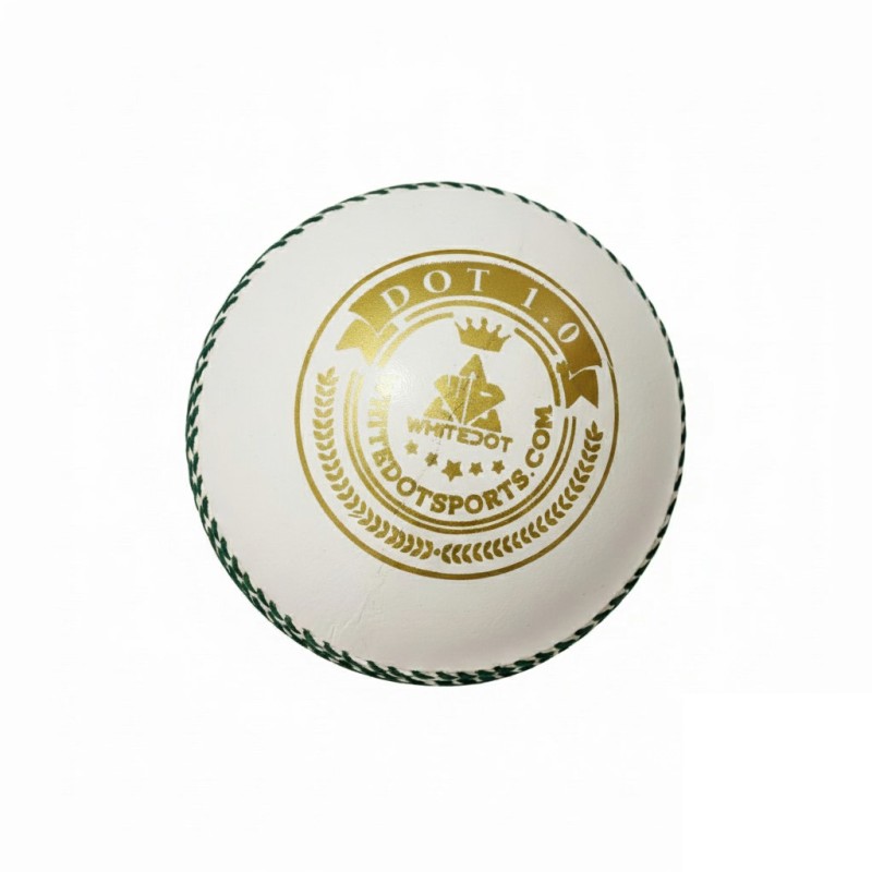 Whitedot Dot 1.0 White Cricket Leather Ball - 20 Over Whitedot Dot 1.0 White Cricket Leather Ball - 20 Over