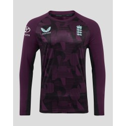 England Red 25/26 ODI Full Sleeves Cricket Training Fan Jersey - 100% Dryfit Polyester - With Name Personalization