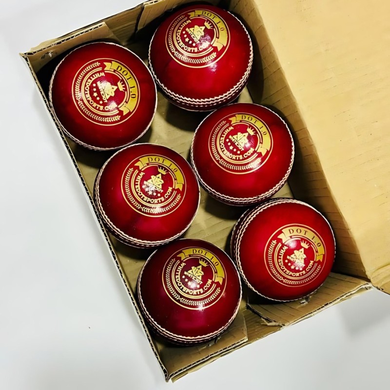Whitedot Dot 1.0 Red Cricket Leather Ball - 20 Over Whitedot Dot 1.0 Red Cricket Leather Ball - 20 Over