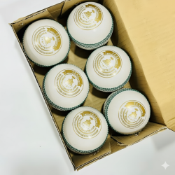 Whitedot Teal White Cricket Leather Ball - 10 Over