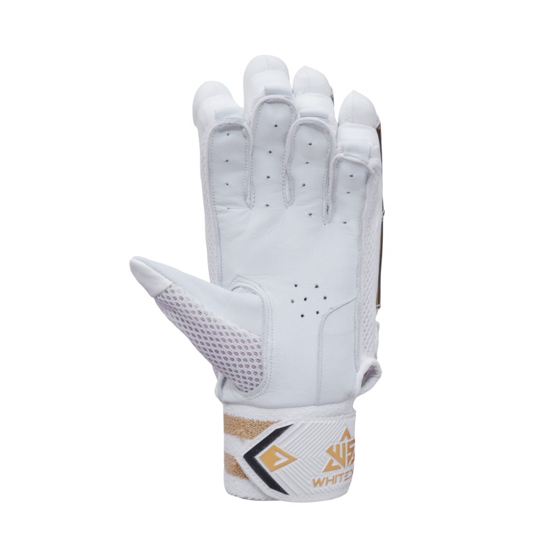 Whitedot Albatross Gold Players Cricket Batting Gloves - White Gold Whitedot Albatross Gold Players Cricket Batting Gloves - White Gold