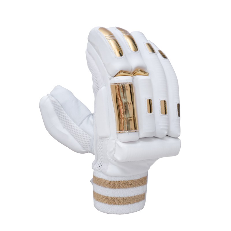 Whitedot Albatross Gold Players Cricket Batting Gloves - White Gold Whitedot Albatross Gold Players Cricket Batting Gloves - White Gold