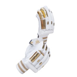 Whitedot Albatross Gold Players Cricket Batting Gloves - White Gold Whitedot Albatross Gold Players Cricket Batting Gloves - White Gold