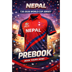 Nepal 2026 T20 World Cup Half Sleeves Cricket Fan Jersey - 100% Dryfit Polyester - With Name Personalization