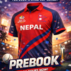 Nepal 2026 T20 World Cup Half Sleeves Cricket Fan Jersey - 100% Dryfit Polyester - With Name Personalization Nepal 2026 T20 World Cup Half Sleeves Cricket Fan Jersey - 100% Dryfit Polyester - With Name Personalization