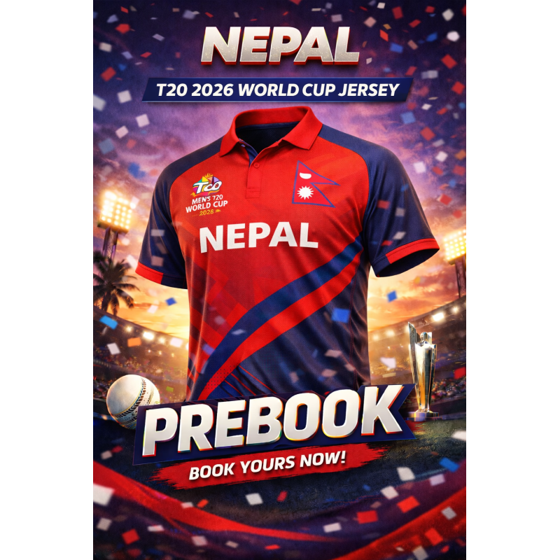 Nepal 2026 T20 World Cup Half Sleeves Cricket Fan Jersey - 100% Dryfit Polyester - With Name Personalization