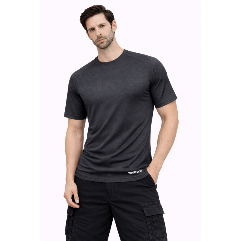 Whitedot FlexFit Round Neck Regular Dry Fit Gym Sports T-Shirt - Dark Grey Whitedot FlexFit Round Neck Regular Dry Fit Gym Sports T-Shirt - Dark Grey