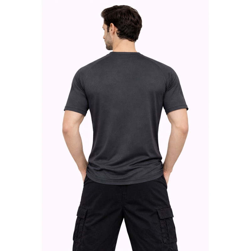 Whitedot FlexFit Round Neck Regular Dry Fit Gym Sports T-Shirt - Dark Grey Whitedot FlexFit Round Neck Regular Dry Fit Gym Sports T-Shirt - Dark Grey