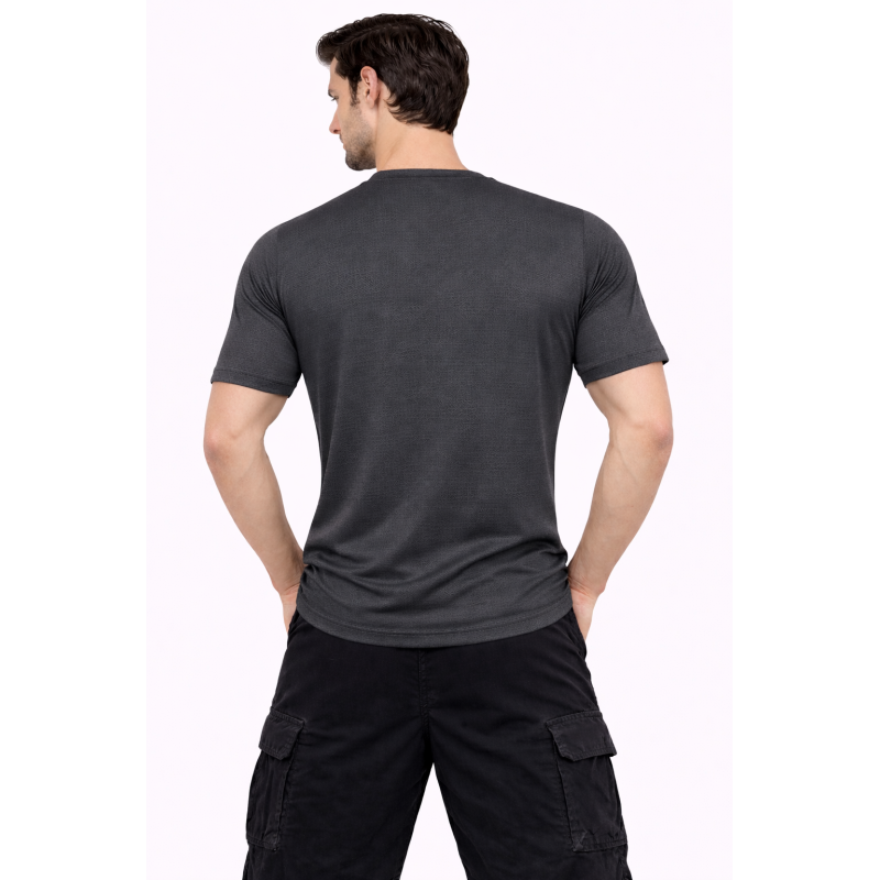 Whitedot FlexFit Round Neck Regular Dry Fit Gym Sports T-Shirt - Dark Grey Whitedot FlexFit Round Neck Regular Dry Fit Gym Sports T-Shirt - Dark Grey