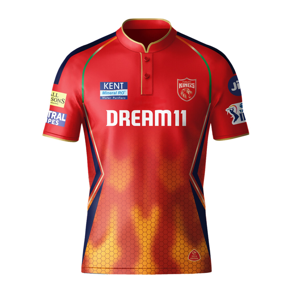 Punjab Kings IPL Replica Jersey 2024 (PK 2024 With Name Personalization) Punjab Kings IPL Replica Jersey 2024 (PK 2024 With Name Personalization)