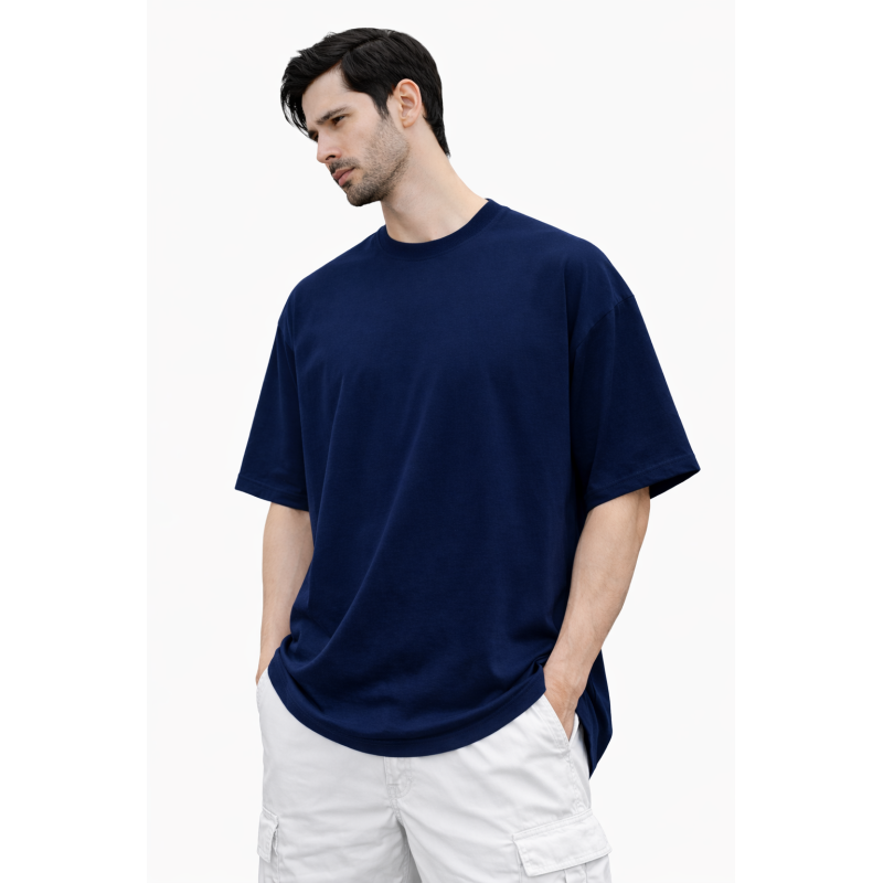 Navy Drop Shoulder T-shirt