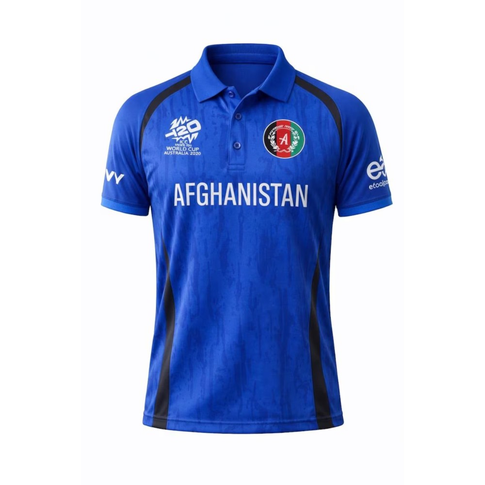 Afghanistan 2026 T20 World Cup Half Sleeves Cricket Fan Jersey - 100% Dryfit Polyester - With Name Personalization Afghanistan 2026 T20 World Cup Half Sleeves Cricket Fan Jersey - 100% Dryfit Polyester - With Name Personalization