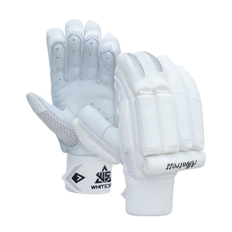 Whitedot Albatross Players Cricket Batting Gloves - White Whitedot Albatross Players Cricket Batting Gloves - White