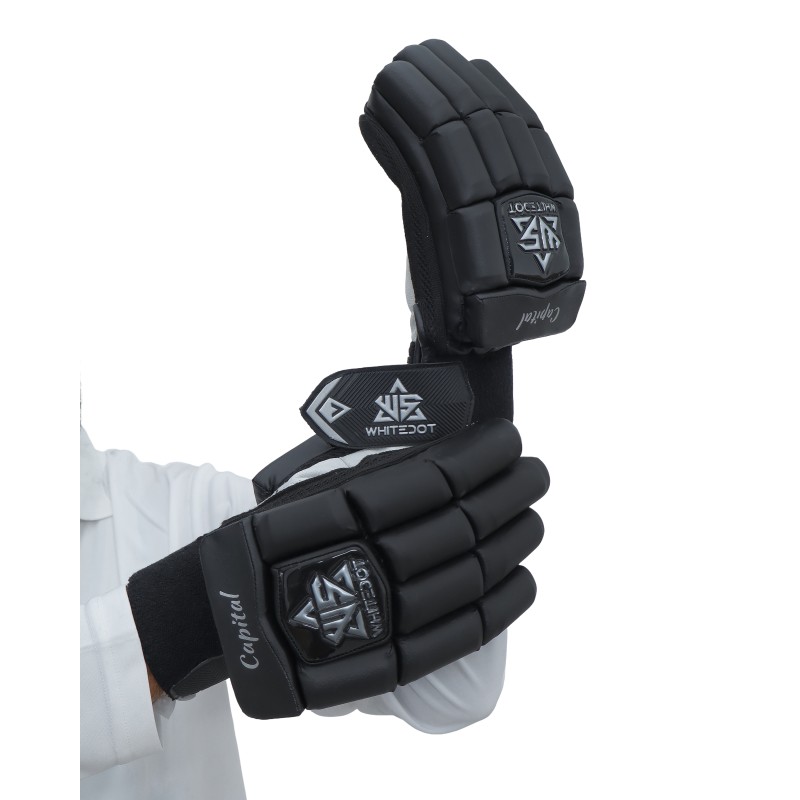 Whitedot Capital Black Cricket Batting Gloves Whitedot Capital Black Cricket Batting Gloves
