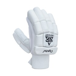 Whitedot Capital White Cricket Batting Gloves
