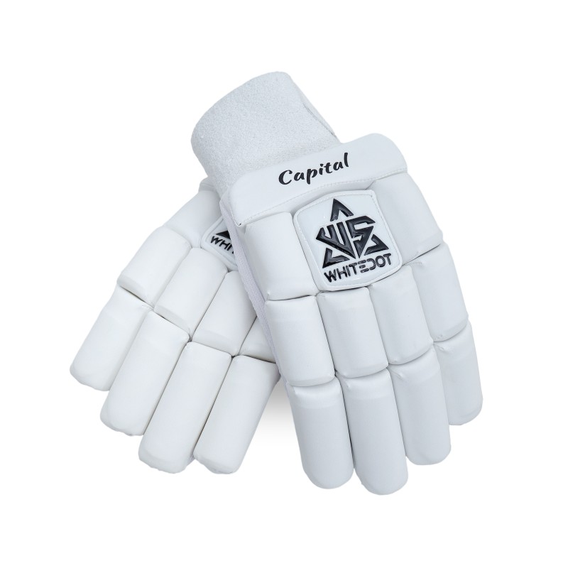 Whitedot Capital White Cricket Batting Gloves Whitedot Capital White Cricket Batting Gloves
