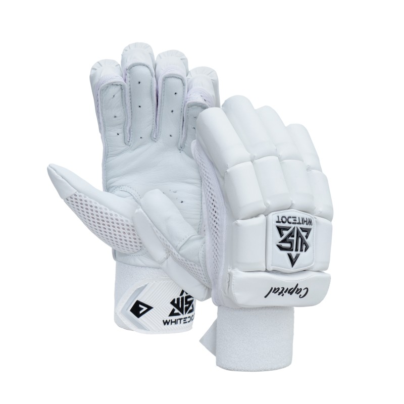 Whitedot Capital White Cricket Batting Gloves Whitedot Capital White Cricket Batting Gloves