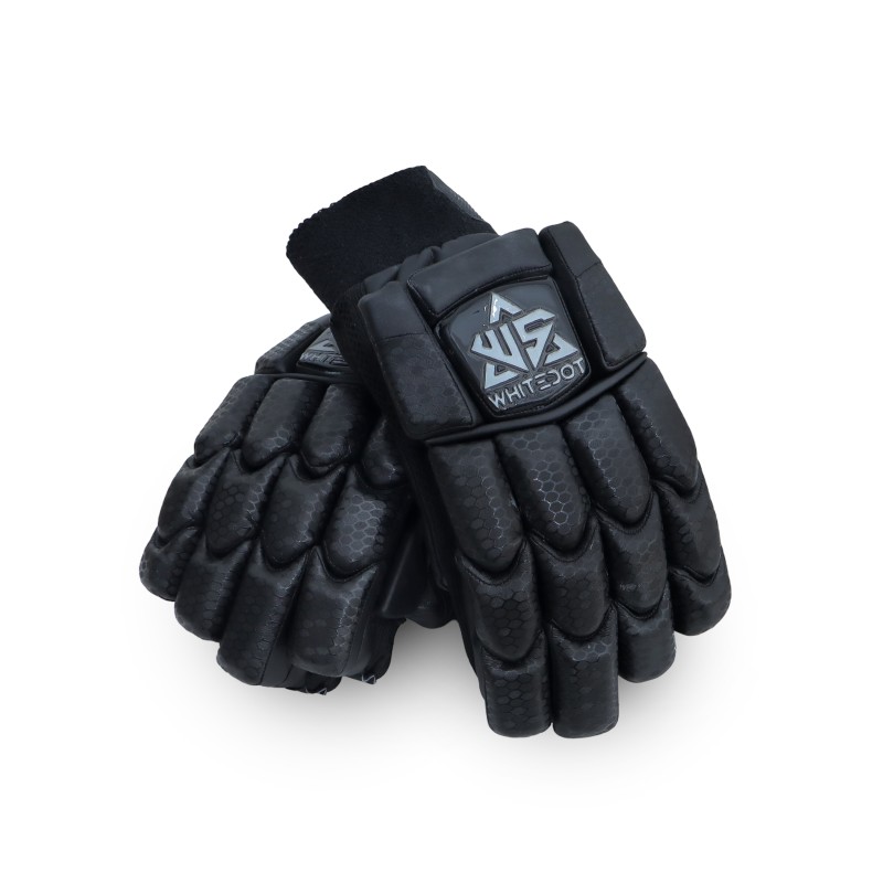 Whitedot Egret Black Cricket Batting Gloves Whitedot Egret Black Cricket Batting Gloves