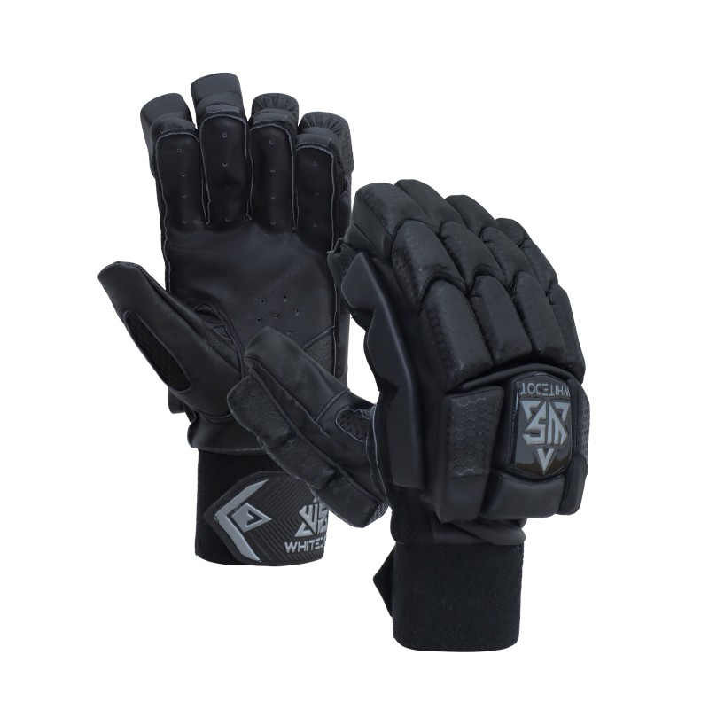 Whitedot Egret Black Cricket Batting Gloves Whitedot Egret Black Cricket Batting Gloves
