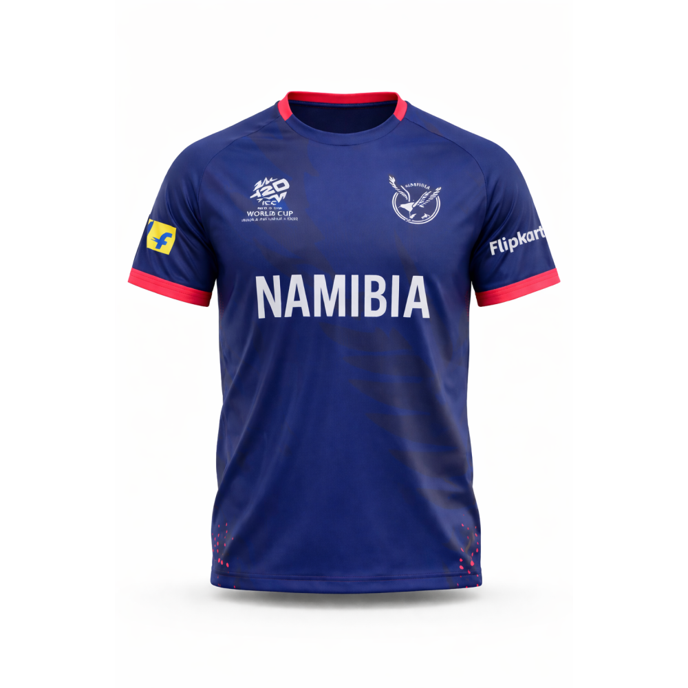 Namibia 2026 T20 World Cup Half Sleeves Cricket Fan Jersey - 100% Dryfit Polyester - With Name Personalization