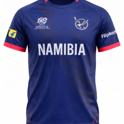 Namibia 2026 T20 World Cup Half Sleeves Cricket Fan Jersey - 100% Dryfit Polyester - With Name Personalization Namibia 2026 T20 World Cup Half Sleeves Cricket Fan Jersey - 100% Dryfit Polyester - With Name Personalization