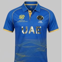 UAE 2026 Half Sleeves Cricket Fan Jersey - 100% Dryfit Polyester UAE 2026 Half Sleeves Cricket Fan Jersey - 100% Dryfit Polyester