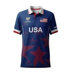 United States 2026 T20 World Cup Half Sleeves Cricket Fan Jersey - 100% Dryfit Polyester - With Name Personalization