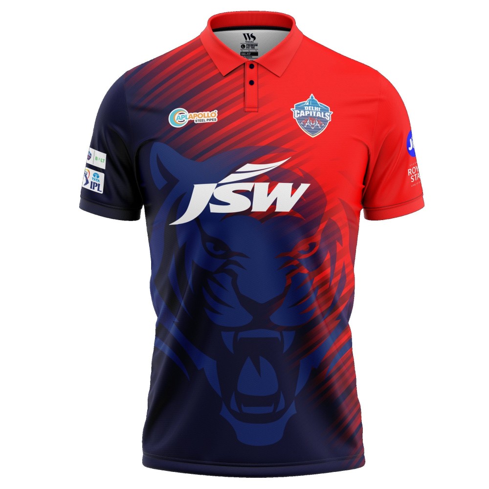 Delhi Capitals New IPL Replica Jersey 2022 (DC 2022 With Name Personalization) Delhi Capitals New IPL Replica Jersey 2022 (DC 2022 With Name Personalization)