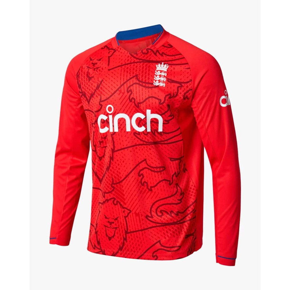 England Red 2022 T20 World Cup Full Sleeves Cricket Fan Jersey - 100% Dryfit Polyester - With Name Personalization England Red 2022 T20 World Cup Full Sleeves Cricket Fan Jersey - 100% Dryfit Polyester - With Name Personalization