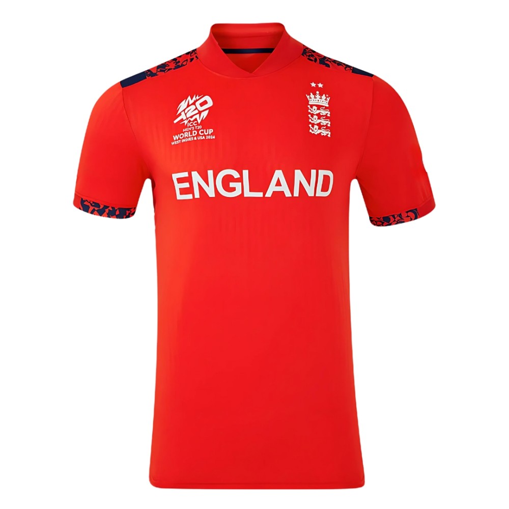 England Red 24/25 ODI Half Sleeves Cricket Fan Jersey - 100% Dryfit Polyester - With Name Personalization England Red 24/25 ODI Half Sleeves Cricket Fan Jersey - 100% Dryfit Polyester - With Name Personalization