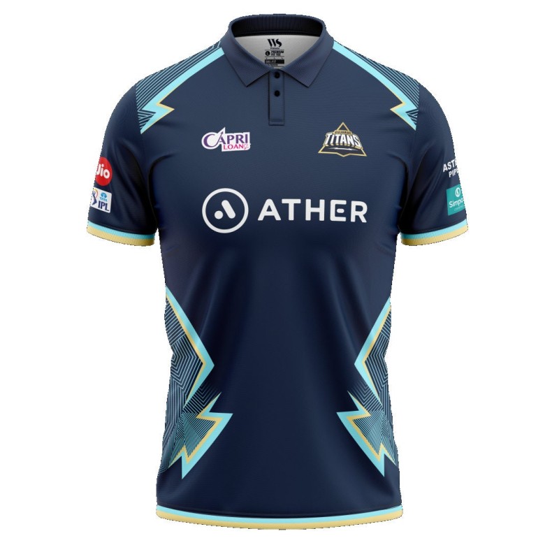 Gujarat Titans IPL Replica Cricket Jersey 2022 (GT 2022 With Name Personalization) Gujarat Titans IPL Replica Cricket Jersey 2022 (GT 2022 With Name Personalization)