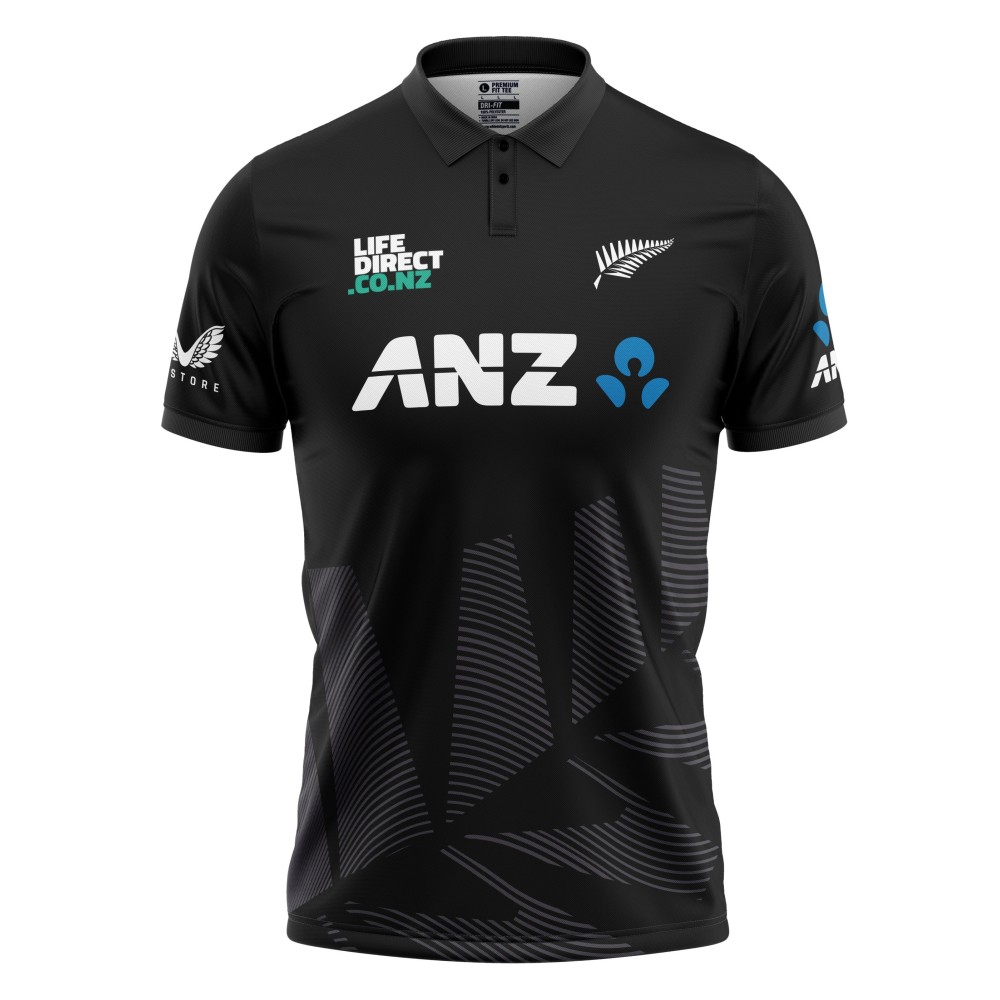 New Zealand ODI World Cup 2025 Half Sleeves Cricket Fan Jersey - 100% Dryfit Polyester - With Name Personalisation New Zealand ODI World Cup 2025 Half Sleeves Cricket Fan Jersey - 100% Dryfit Polyester - With Name Personalisation