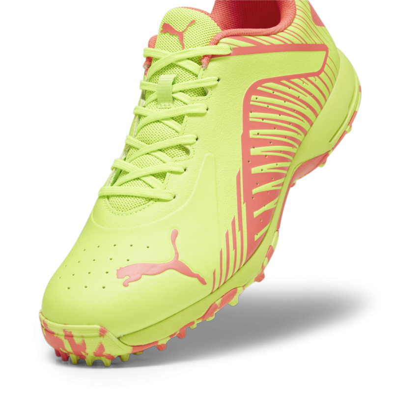 Puma 22 FH Rubber Unisex Cricket Shoes - Green-Fire Orchid Puma 22 FH Rubber Unisex Cricket Shoes - Green-Fire Orchid