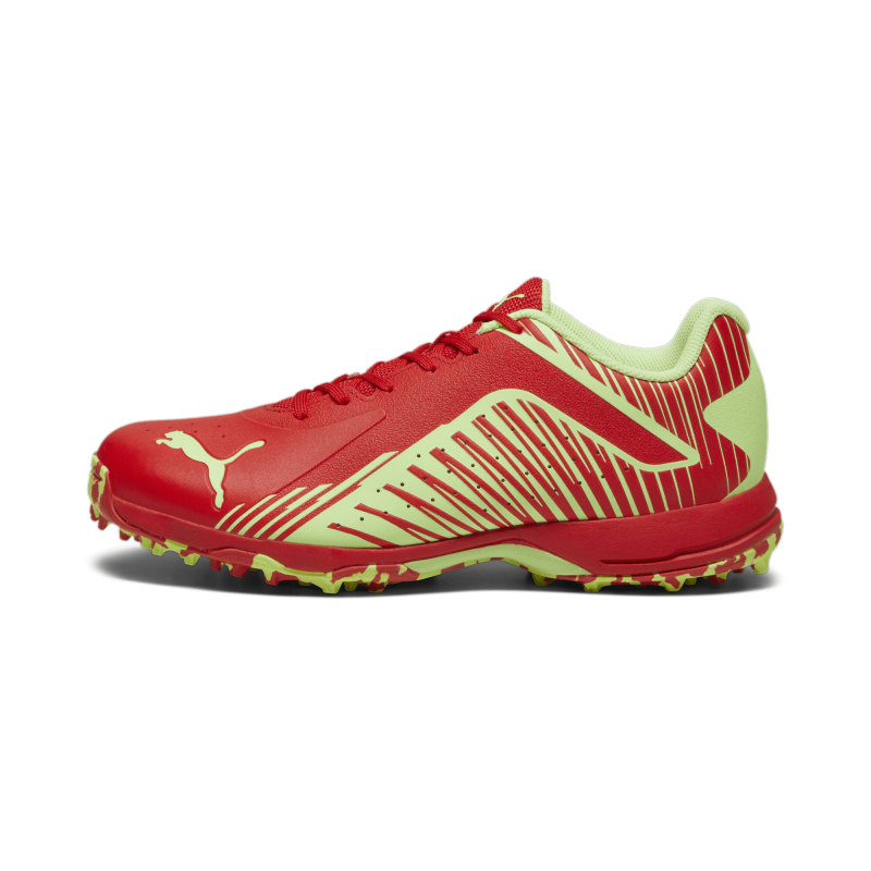 Puma 22 FH Rubber Unisex Cricket Shoes - PUMA Red-Speed Green Puma 22 FH Rubber Unisex Cricket Shoes - PUMA Red-Speed Green