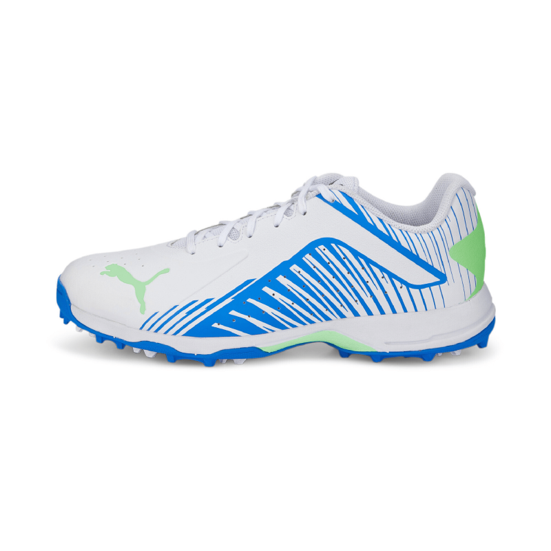 Puma 22 FH Rubber Unisex Cricket Shoes - Puma White-Puma Black-Bluemazing Puma 22 FH Rubber Unisex Cricket Shoes - Puma White-Puma Black-Bluemazing