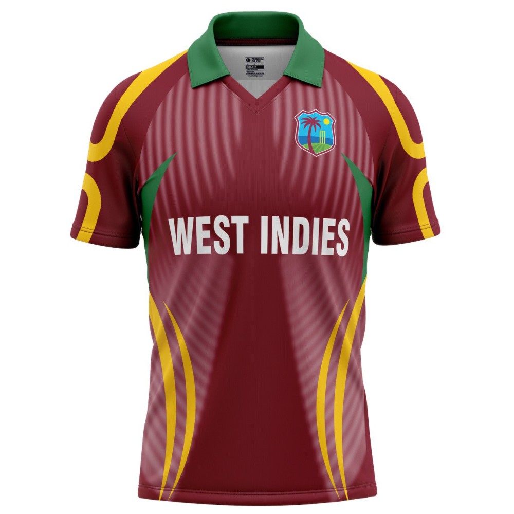 West Indies T20 World Cup 2009 Half Sleeves Cricket Fan Jersey - 100% Dryfit Polyester - With Name Personalization West Indies T20 World Cup 2009 Half Sleeves Cricket Fan Jersey - 100% Dryfit Polyester - With Name Personalization