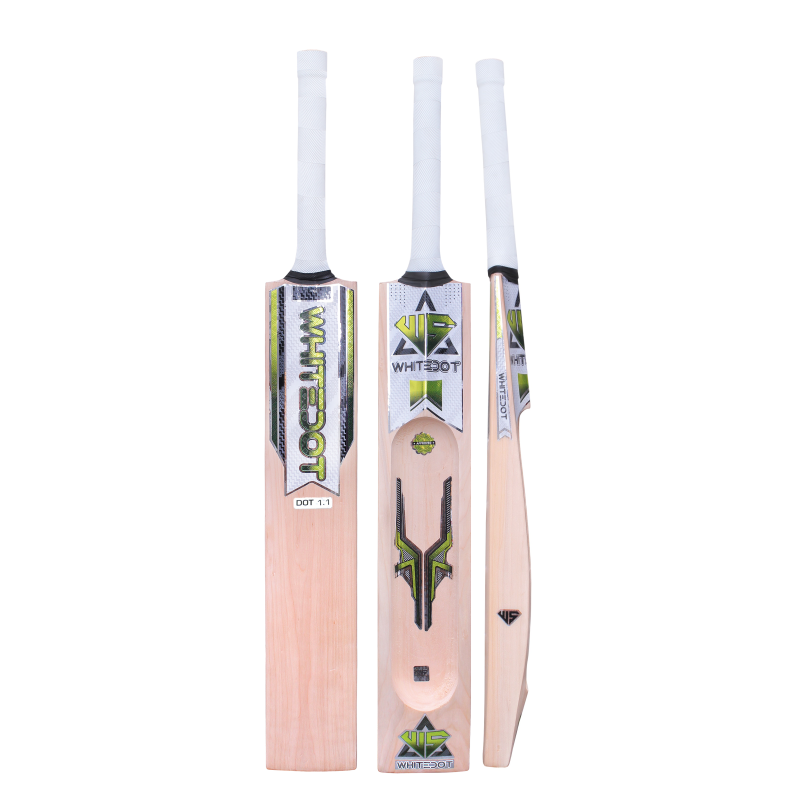 Whitedot Dot 1.1 Single Blade Scoop Kashmir Willow Bat - For Light Tennis Ball - Weight Approx. 1000-1100 Gram