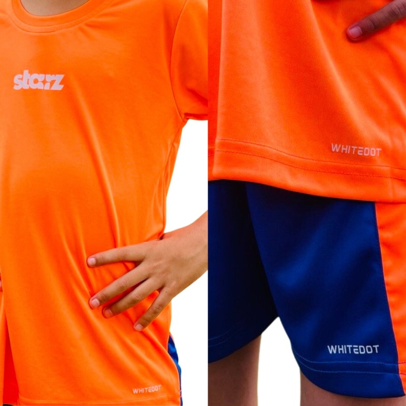 Whitedot Starz Junior Orange T-shirt and Blue Shorts Set Whitedot Starz Junior Orange T-shirt and Blue Shorts Set