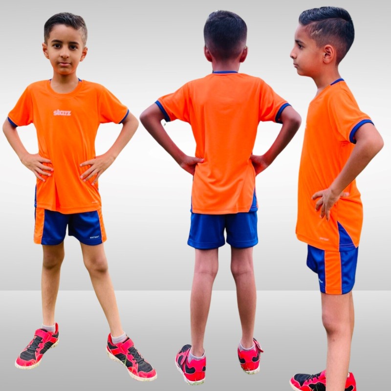 Whitedot Starz Junior Orange T-shirt and Blue Shorts Set Whitedot Starz Junior Orange T-shirt and Blue Shorts Set