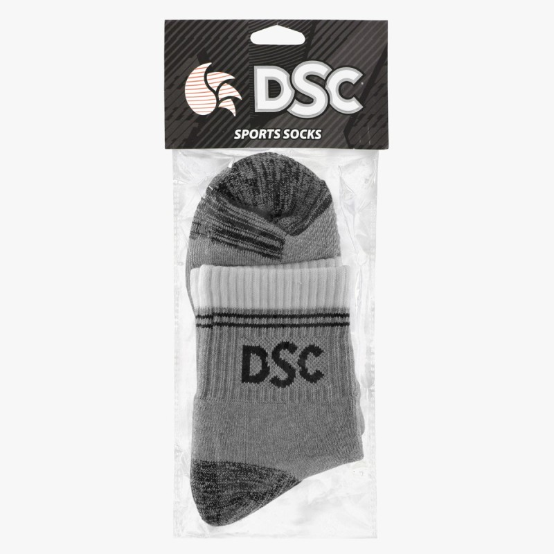 DSC DSC 08 Cricket Socks (Grey Melange/Black/White)