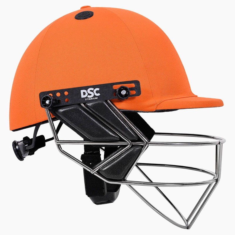 DSC Fort 44 Lite Titanium Cricket Helmet, Orange, Large DSC Fort 44 Lite Titanium Cricket Helmet, Orange, Large