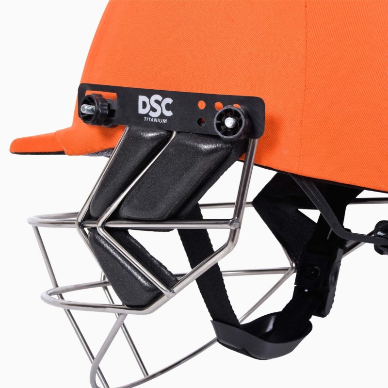 DSC Fort 44 Lite Titanium Cricket Helmet, Orange, Large DSC Fort 44 Lite Titanium Cricket Helmet, Orange, Large