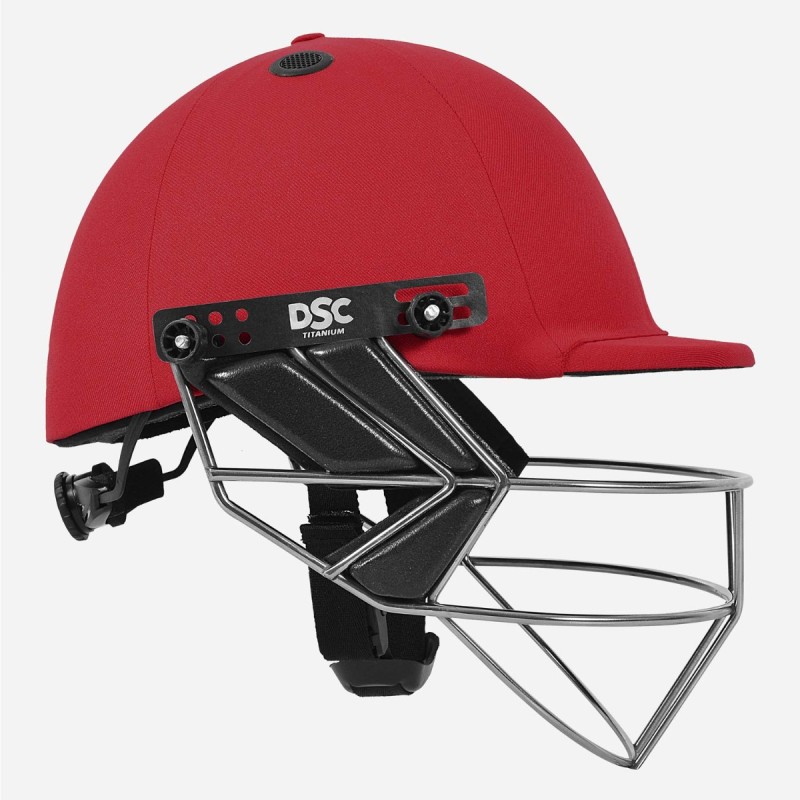 DSC Fort 44 Lite Titanium Cricket Helmet, Red, XS DSC Fort 44 Lite Titanium Cricket Helmet, Red, XS