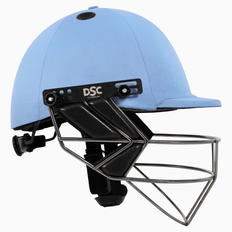 DSC Fort 44 Lite Titanium Cricket Helmet, Sky Blue, Large DSC Fort 44 Lite Titanium Cricket Helmet, Sky Blue, Large